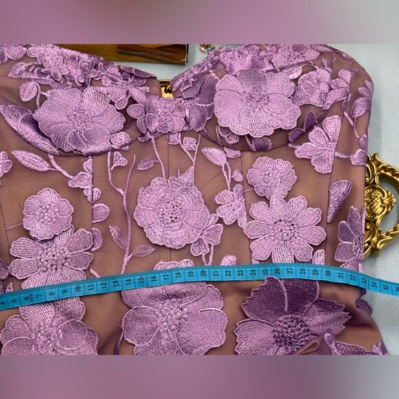 🆕 BRONX & BANCO 🧿 NWOT Jasmine Floral-Appliqued Gown, Lilac - Sz M US 6 - Picture 16 of 16